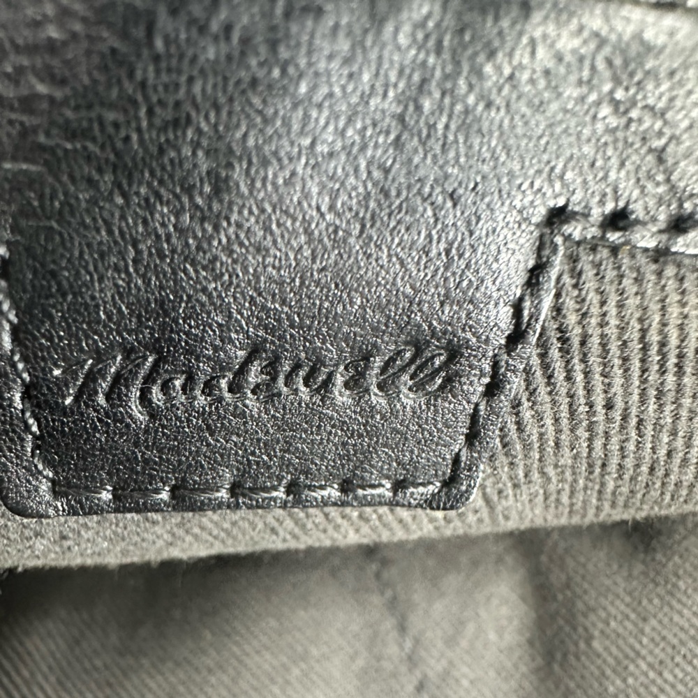 Madewell Black Leather Backpack Transport Rucksack Drawstring - Picture 4 of 7